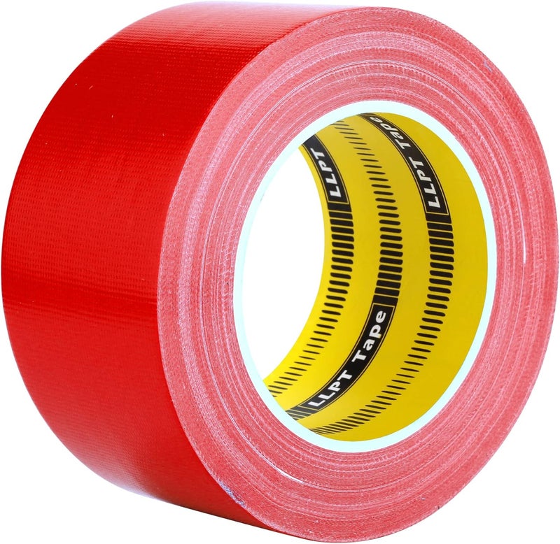 LLPT Duct Tape Premium Grade 2.36 Inches x 108 Feet x 11 Mil Easy Tear Residue Free Strong Adhesive Color Red (DT244) - Image 1